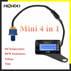 koso speedometer oil temperature VoltageTime RPM Norxi  Mini 4 in 1 LED Digital Display Quad meter