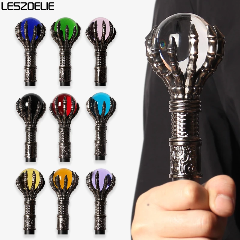 

10 Colors 93cm Luxury Crystal Ball Walking Stick Man Woman Fashionable Canes with Evil Dragon Claws for Party Decorative Stick