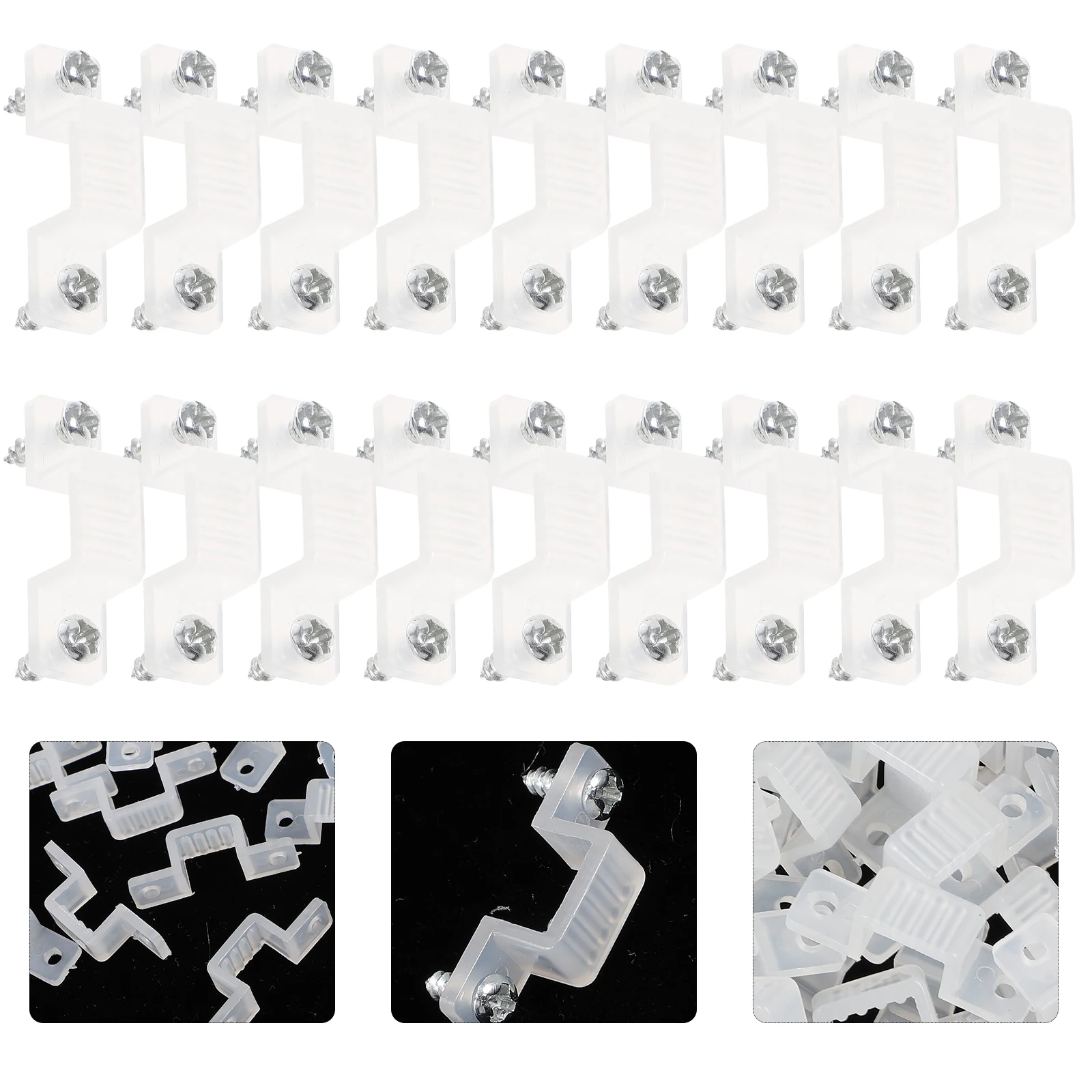 

100 Pcs LED Strip Light Clips Silicone Bracket Mounting Outdoor Fixing Screws Durable Flexible LED Lighting Accessories
