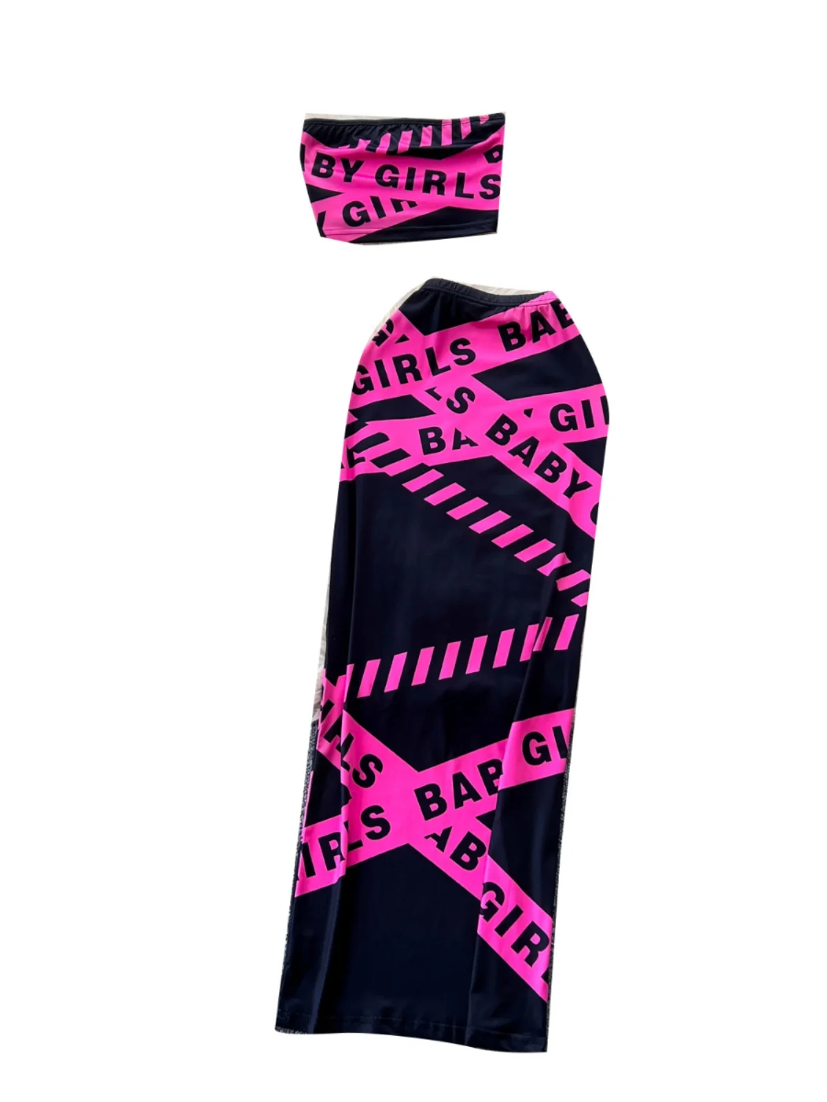 Sexy Spicy Girl Set Damen Ins Letter Print Crop Top Tank + High Waist Slim Fit f Rock Faionable Ensemble für junge Frauen