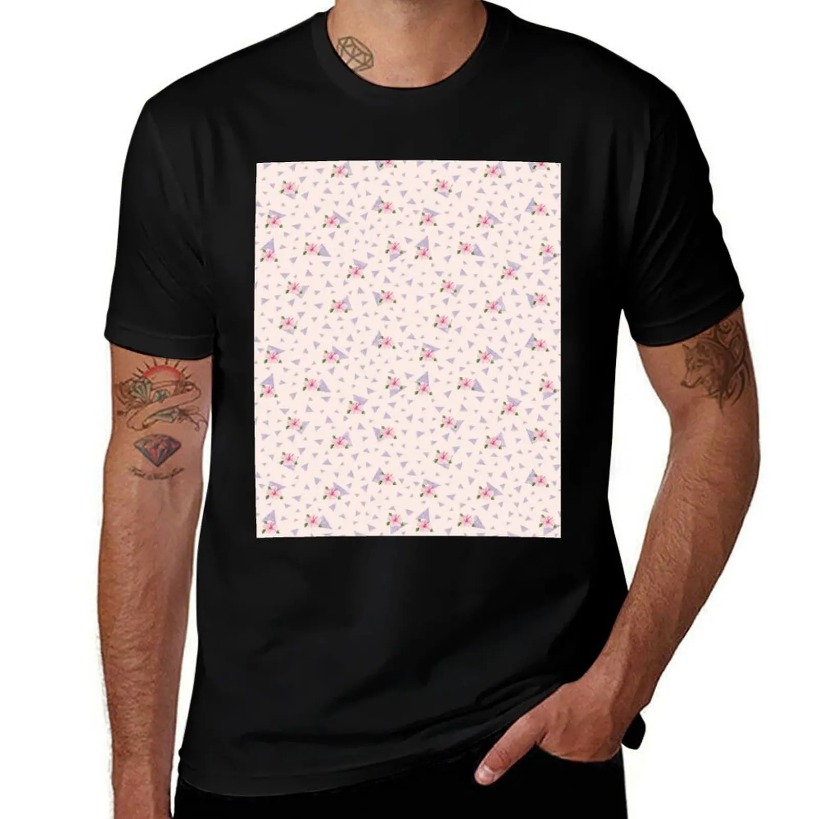 Hibiscus flowers T-Shirt Basic Plain Tee for Spring and Summer T-Shirt