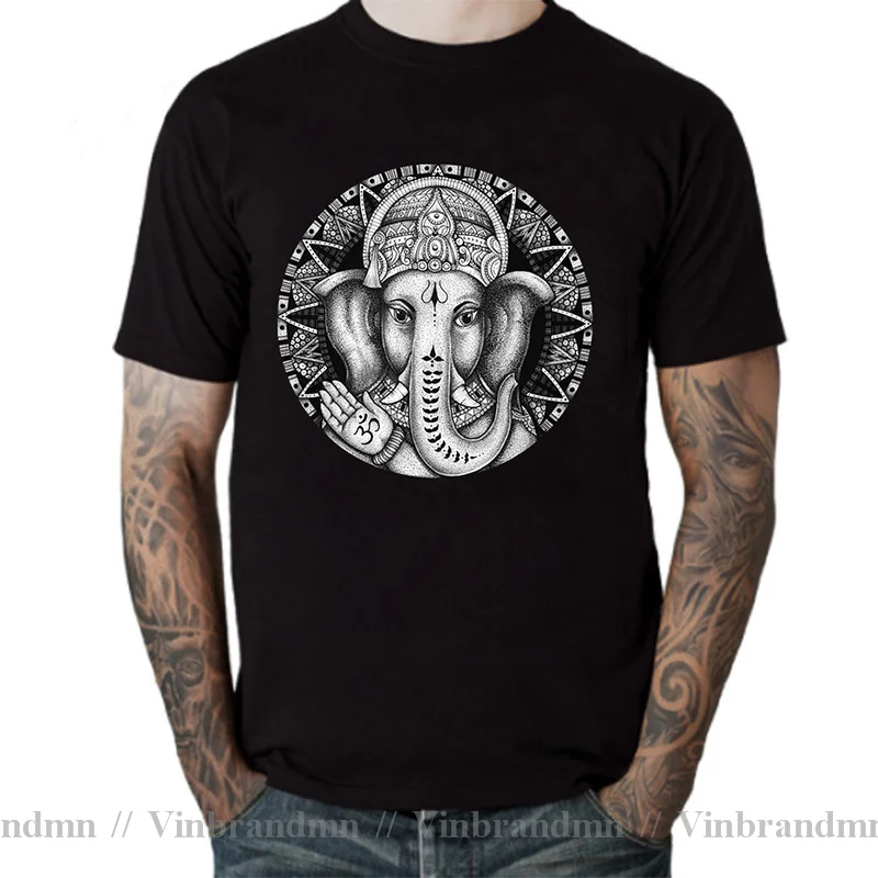 Vintage Hindu Ganesha Mandala T-shirt 3D Print Indian Shiva God of Wisdom Ganesha T shirts Men Women Harajuku Tee Shirt