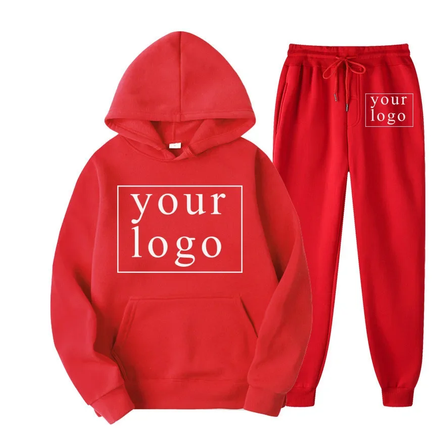 2024 Your Own Design Brand Logo/Picture Personalized Custom Anywhere Men Women DIY Casual solid color hoodie set Fashion New