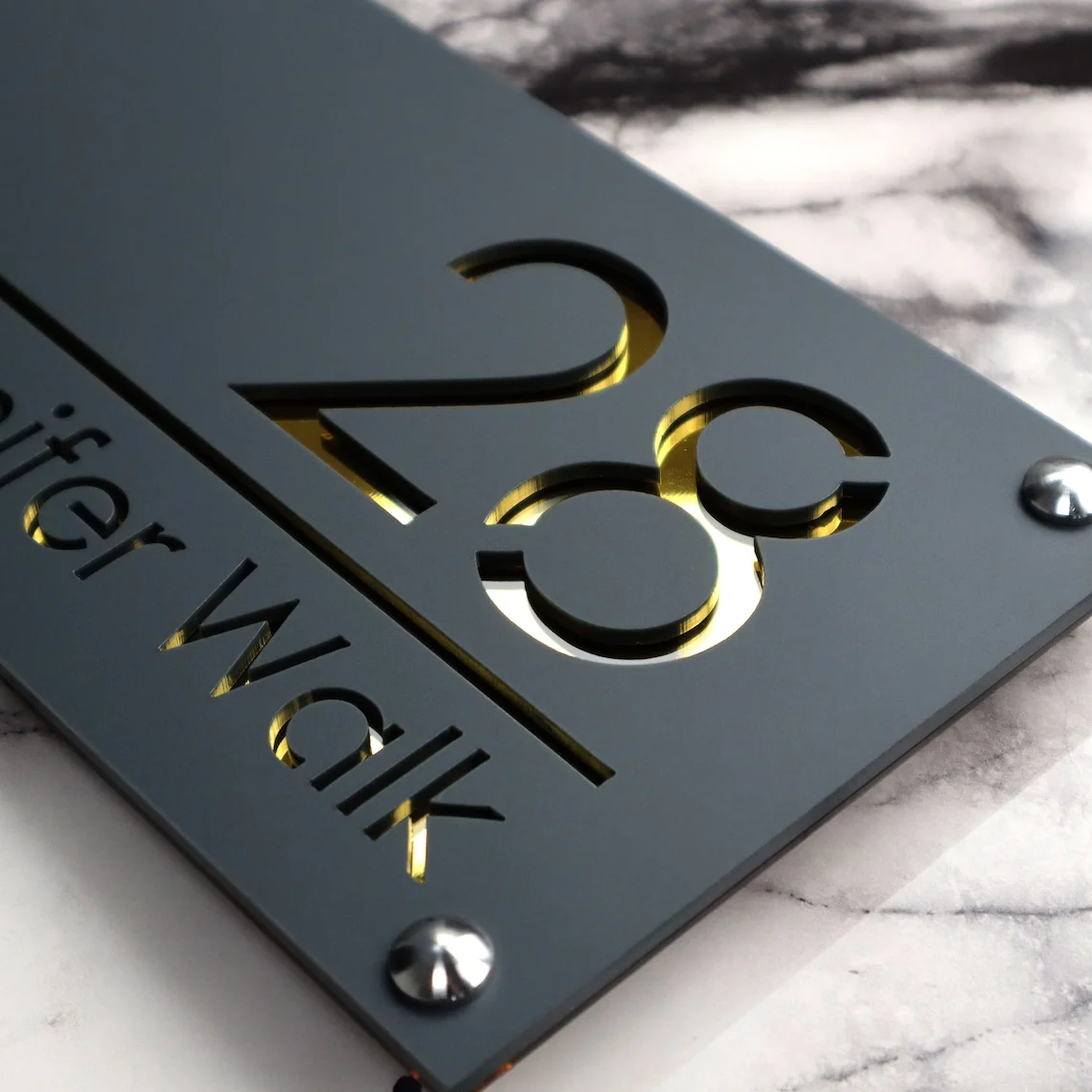 Personalized Laser Cutting House Number Customized Residential Street Number Plate Modern Home Outdoor 3D Acrylic Plate