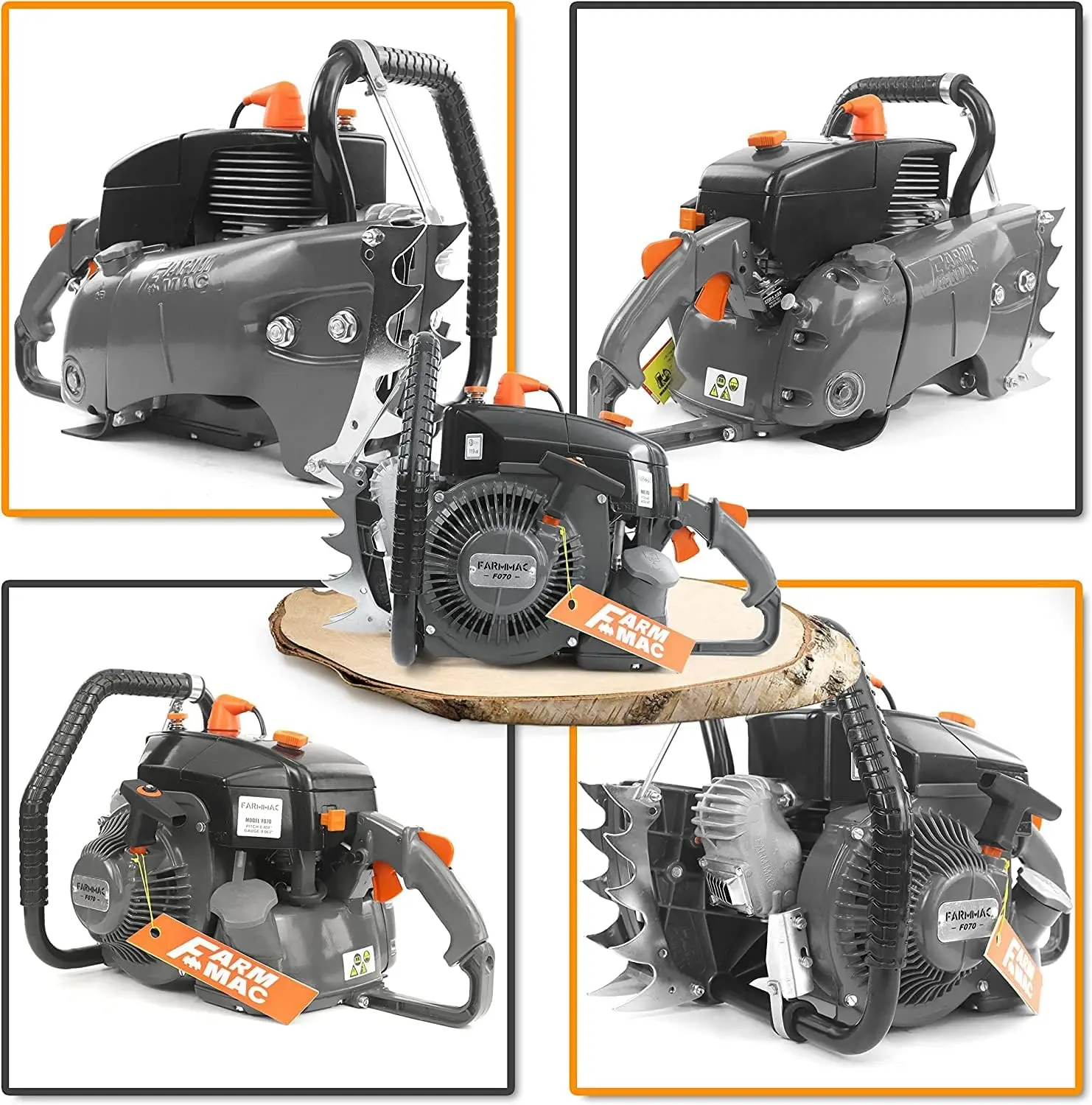 Farmmac F070 105Cc High-End Version 2-Cycle Gas Chainsaw Powerhead, 4.8Kw 6.4Hp With Ngk Spark Plug, Tillotson Carburetor, Fit