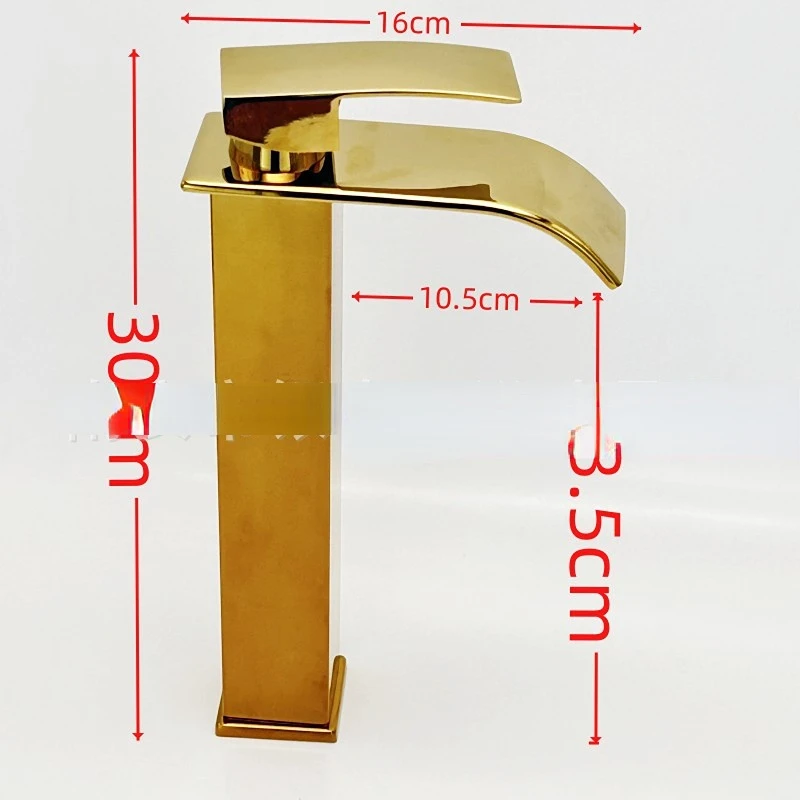 Waterfall hot and cold water faucet natural bend wide mouth waterfall faucet washbasin mixed faucet