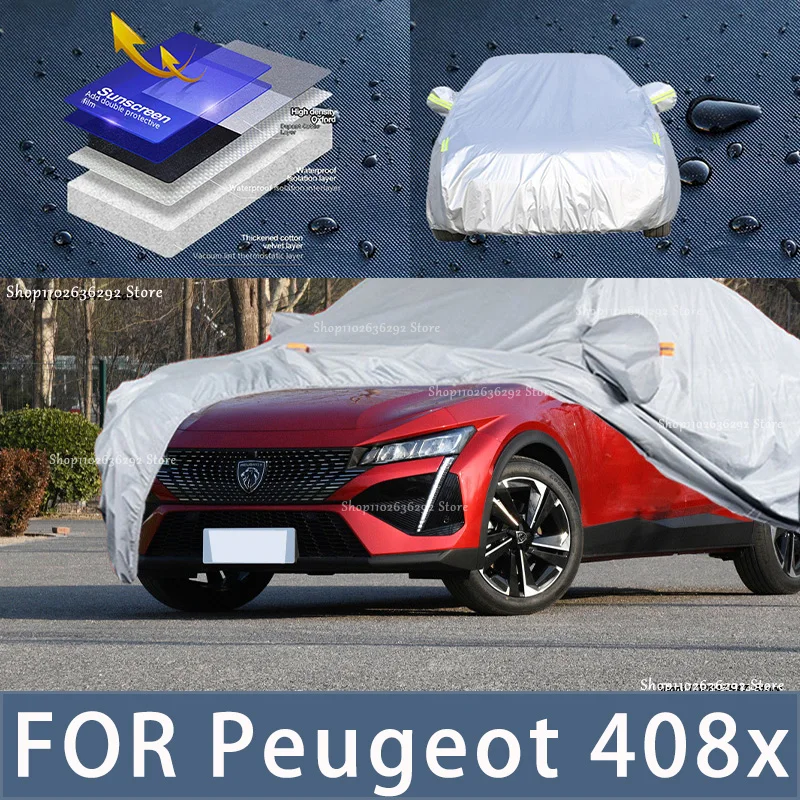 

For Peugeot 408X Outdoor Protection Full Car Covers Snow Cover Sunshade Waterproof Dustproof Exterior Car accessories