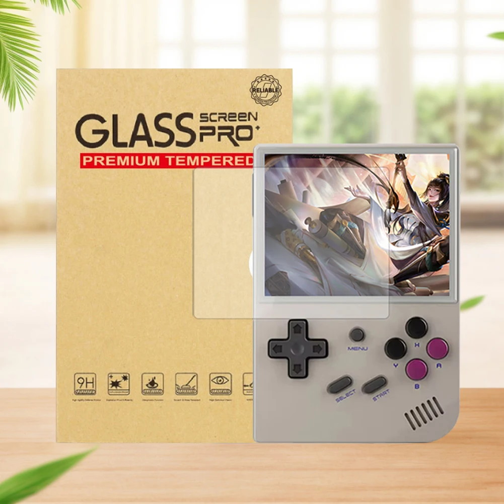 واقي للشاشة فيلم 9H HD الزجاج المقسى فيلم الزجاج المقسى طبقة رقيقة واقية ل Anbernic RG35XX/RG35XX زائد لعبة الملحقات