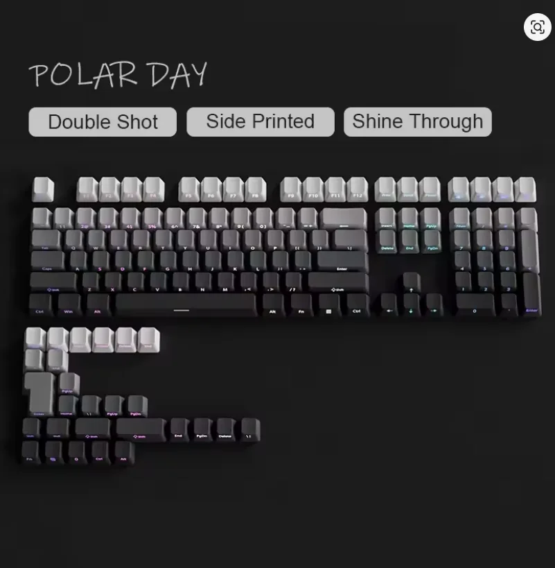 2026 New Gradient Keycap Set for MX Switches, 135 Keys PBT Double-Shot Shine-Through & Side Print, OEM Profile for Mac/Window/pc