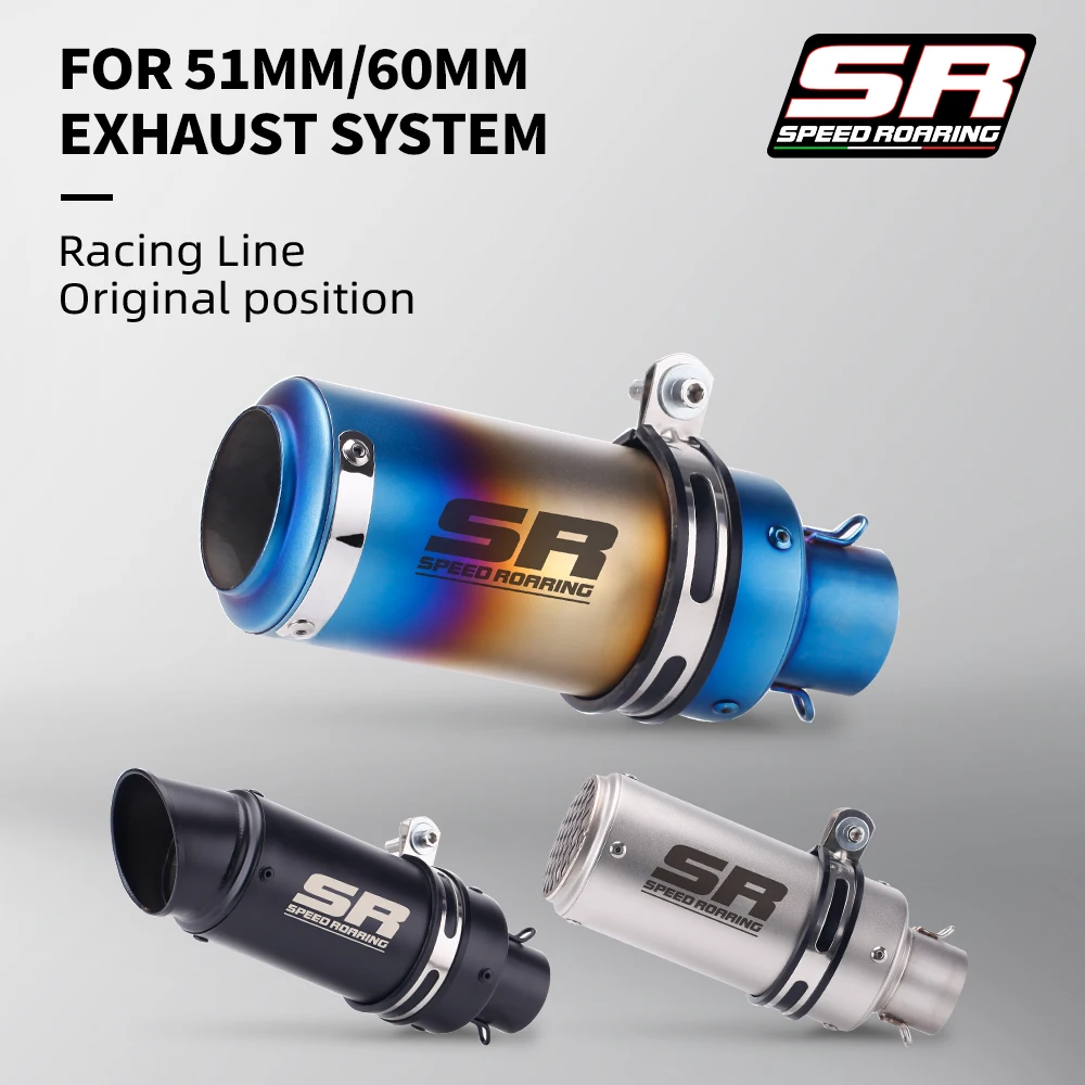 51mm 60mm Universal Motorcycle Exhaust Muffler Silencer Steel with DB Killer-project Z800 900 Z1000 CBR600 S1000RR MT07 MT09