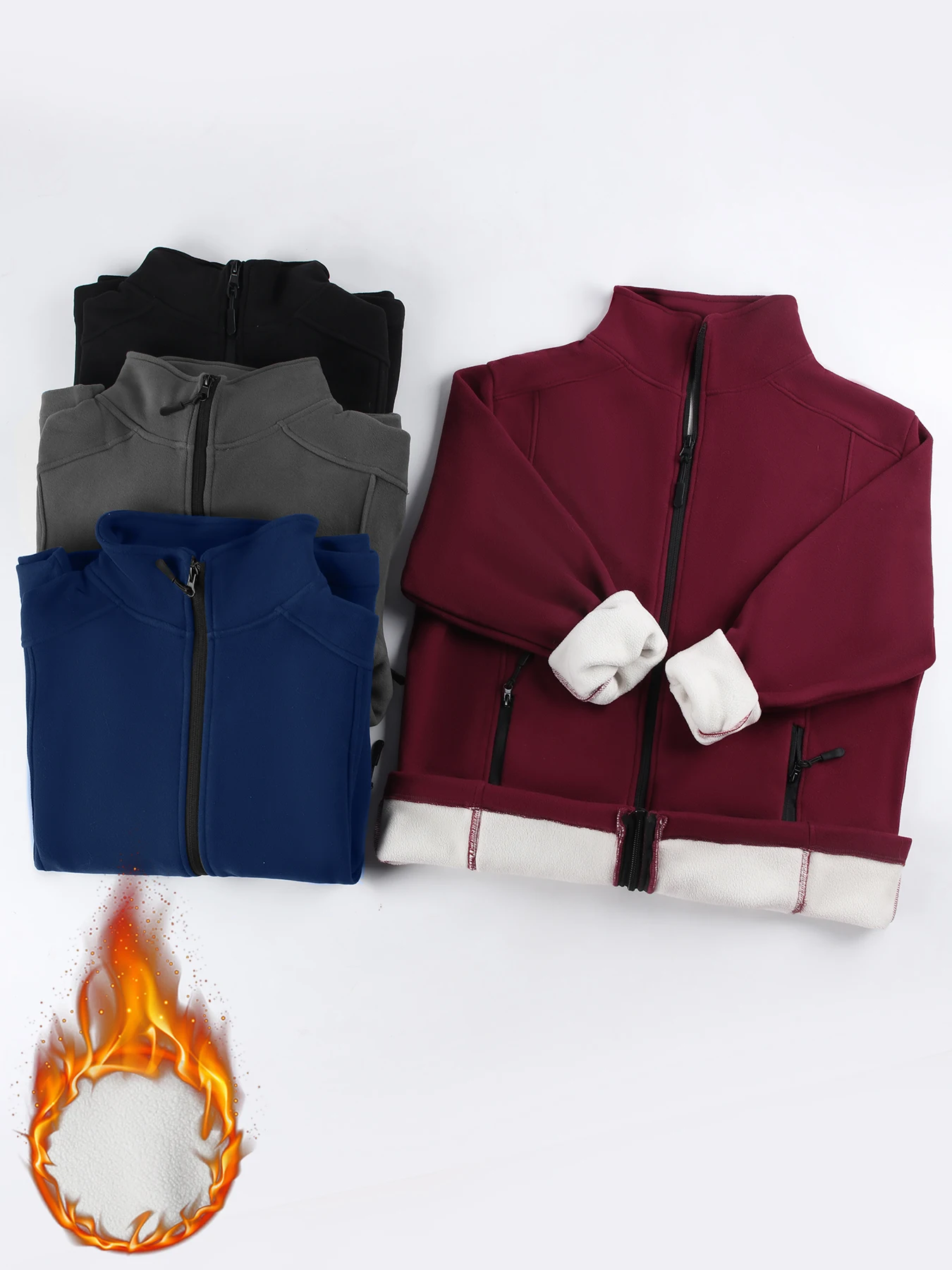 

Женская теплая флисовая куртка с капюшоном — укороченная мягкая верхняя одежда на молнии с длинными рукавами и карманами на молнии (повседневная мода)