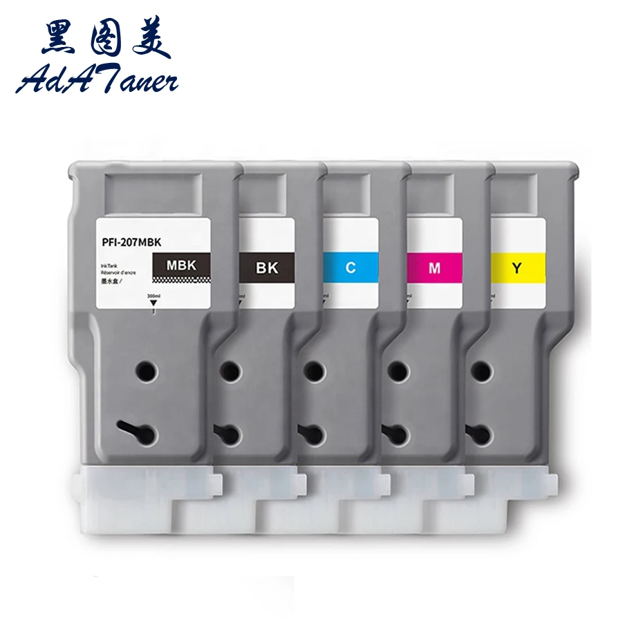 PFI-207 MBK PFI207 PFI 207 Premium Color Compatible InkJet Ink Cartridge For Canon IPF 680 685 780 785  IPF680 IPF780 Printer