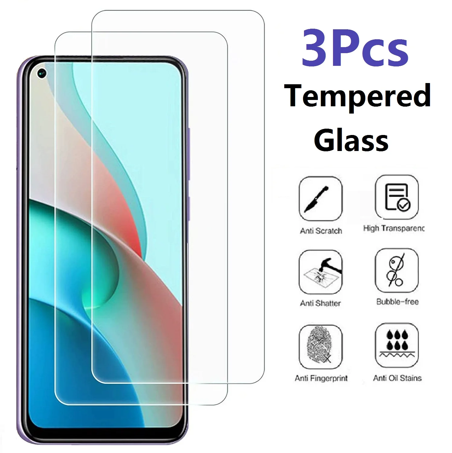 3 قطع غطاء كامل من الزجاج المقسى عالي الدقة لهاتف Xiaomi Redmi Note 9 Pro #1