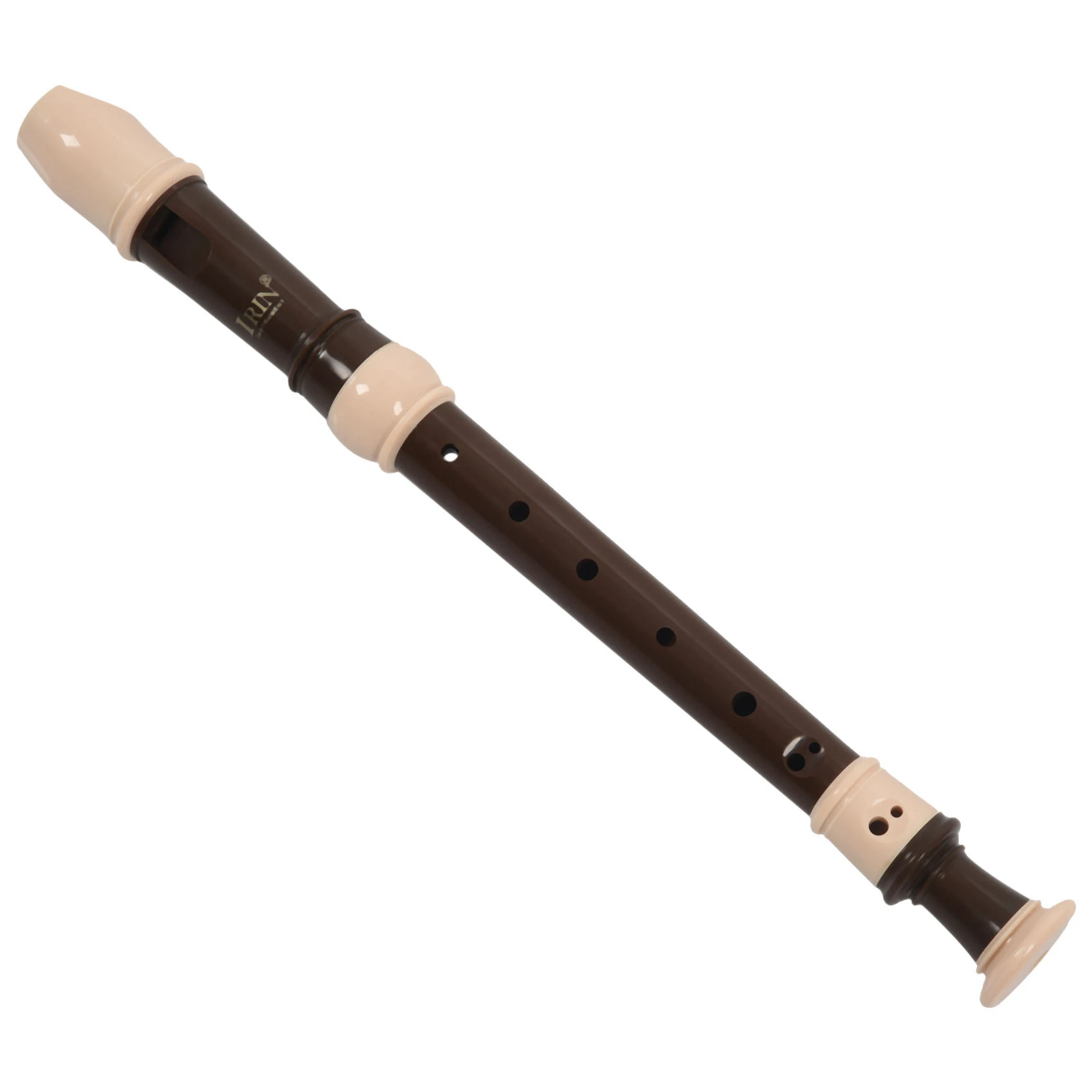 A06R Irin Abs Recorder Soprano Clarinet Long Flute Baroque Recorder Fingering Musical Instrument Accessories Beginner (Coffee)