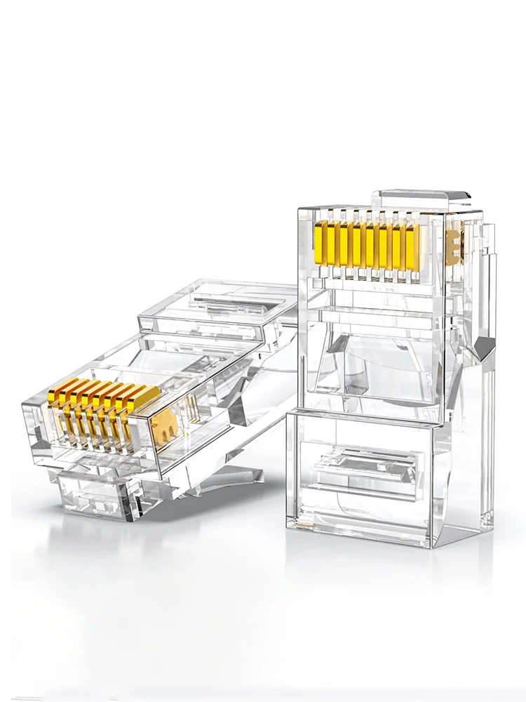 Złącze ZoeRax CAT5e CAT6 RJ45, wtyk modułowy, złącza sieciowe, pozłacane 50μ, otwór 1.1mm do kabla Ethernet — zdjęcie 2