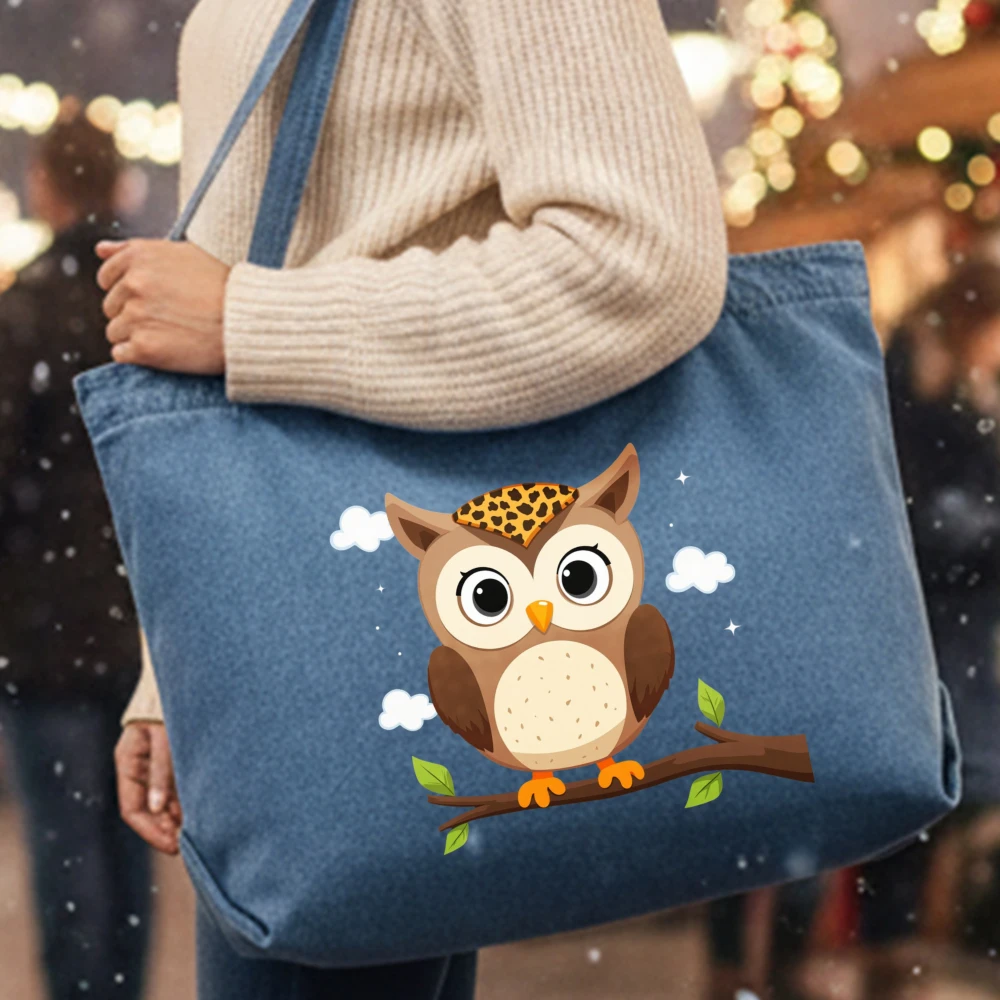 

Denim Tote Bag, Large Capacity Beach Shopping Bag, Gift for Birthday, Mother's Day, Summer Travel Bag, Everyday Carryall, Travel