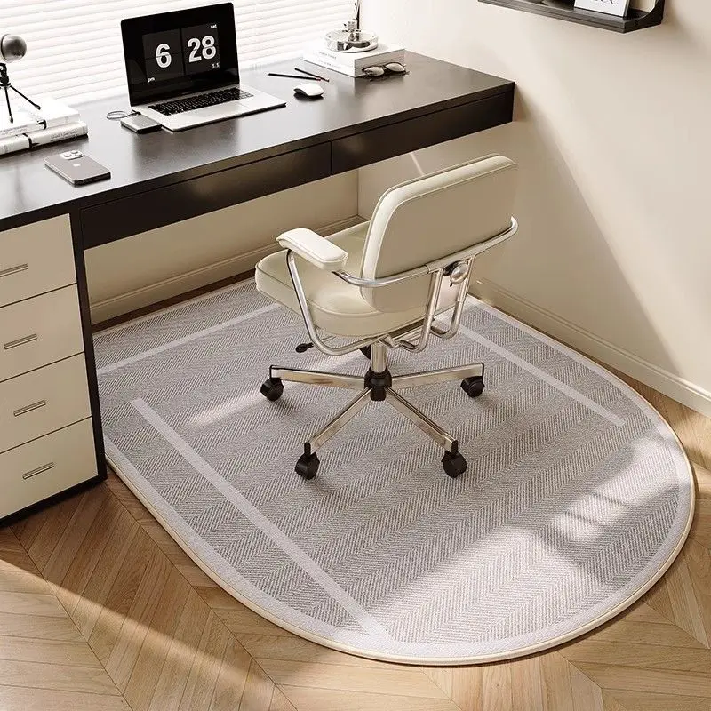 VIKAMA Crystal Fiber Carpet Swivel Chair, Wear-Resistant Floor Protection Pad Office Computer Chair, Bedroom Mat Home Decoration