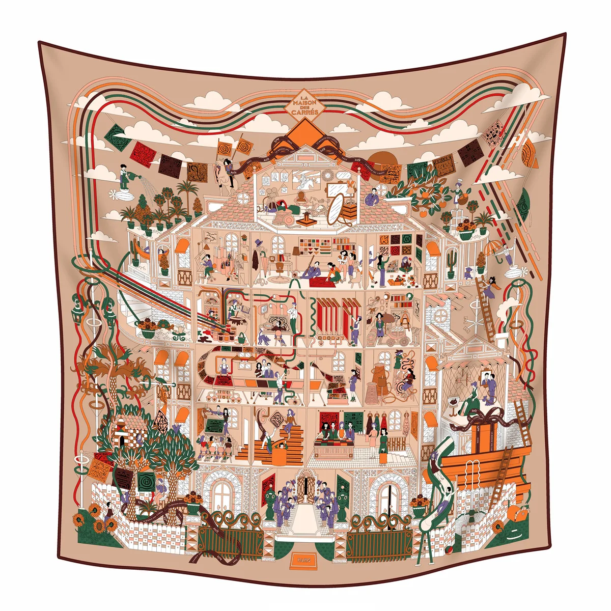 90CM Winter Scarf Women Luxury Designer Cashmere Silk Shawls Hand-Rolled Edges Bandanas Bag Head Accessories