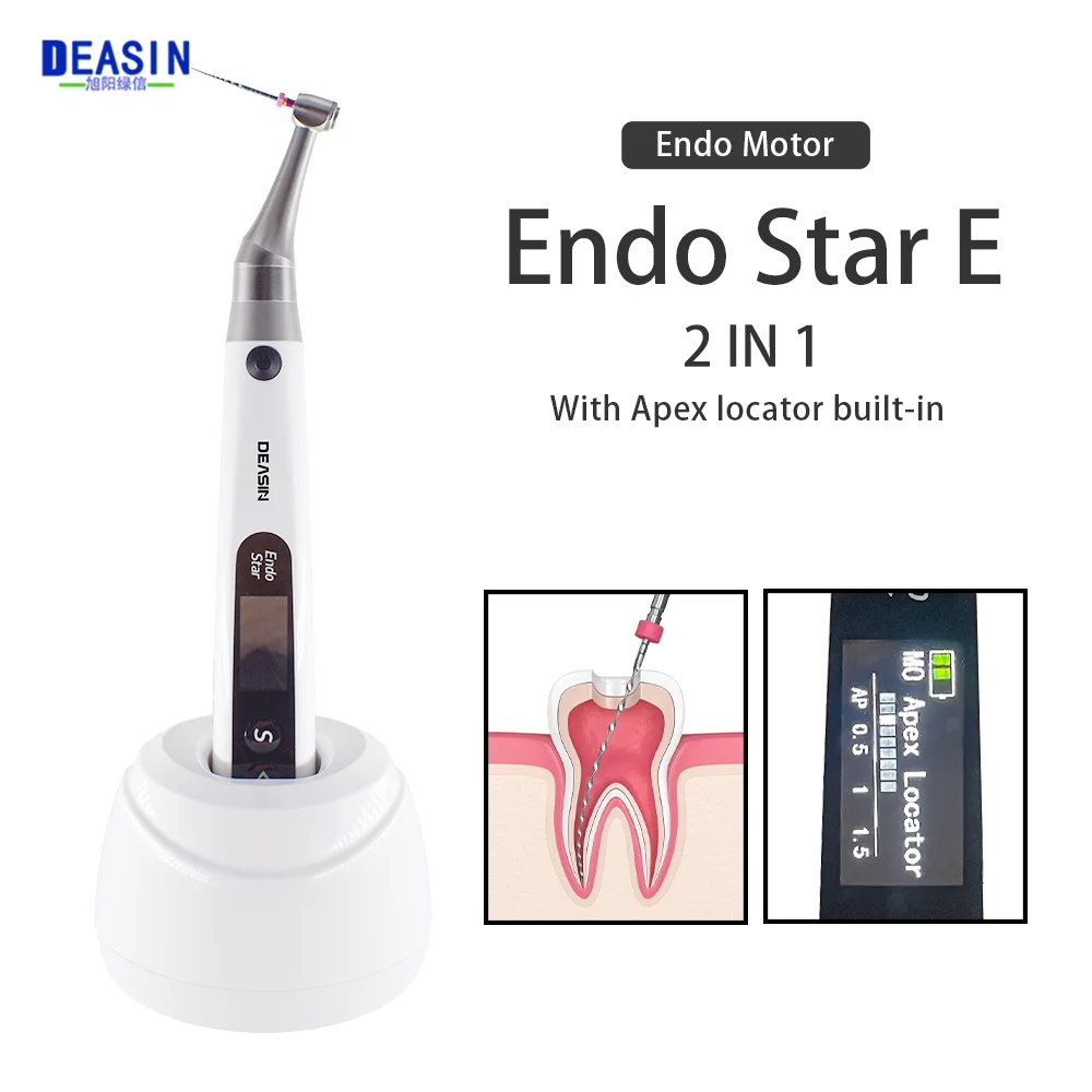 

2 In 1 High Accuracy Wireless Endo Motor With 6:1 Contra Angle Built In Apex Locator For Endodontic rotary root Canal instrument