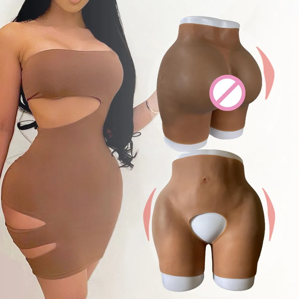 Dark African Woman Silicone 1 Inch Hips Bombom Butt Enhancement Padded Panties Big Hips Up Buttocks Underpants