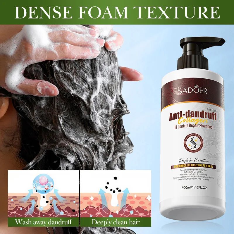 Collagen anti dandruff, oil control, repair shampoo increases capacity, thickens, strengthens oil control, nourishes and repairs