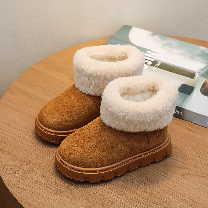2026 Winter New Children Cotton Boots for Girls Fashion Korean Style Soft Bottom Anti-slippery Versatile Keep Warm Shoes
