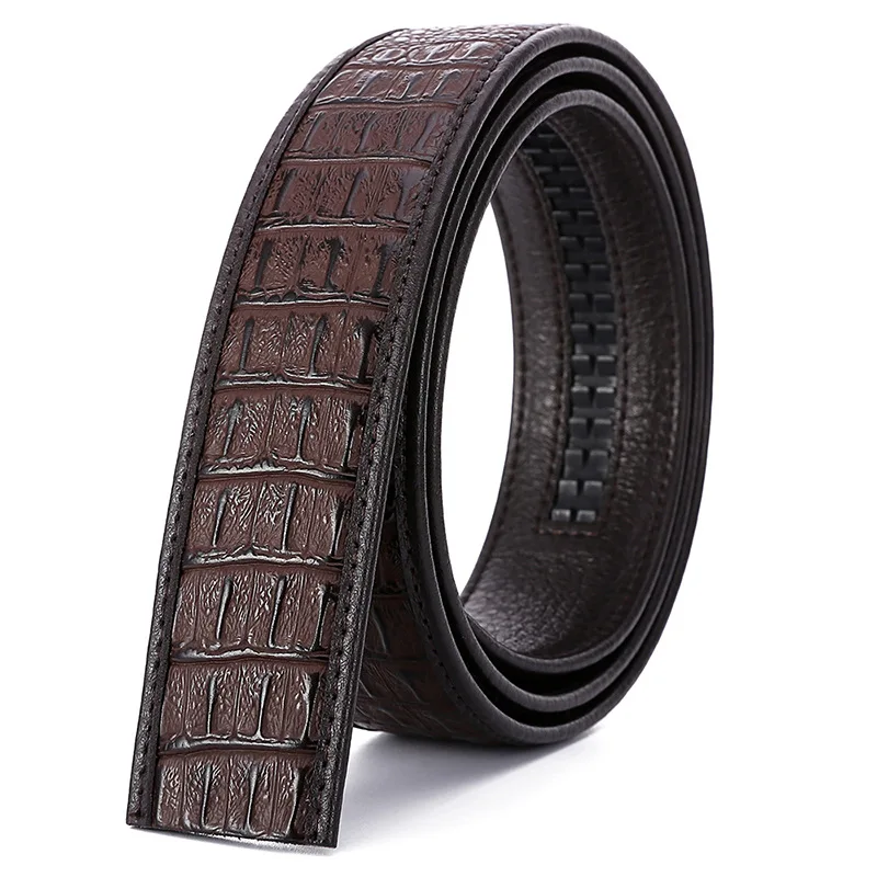 MYMC Men Genuine Leather Belt without Buckle for Automatic Buckle DIY Belt Accessories Universal Belts WaistBand Textil Printing