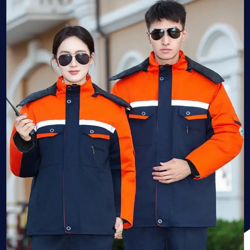 Gas Station Anti-static Splice Workwear Men Thick Factory Workshop Auto Repair Machinery Welding Clothes Reflective Print LOGO