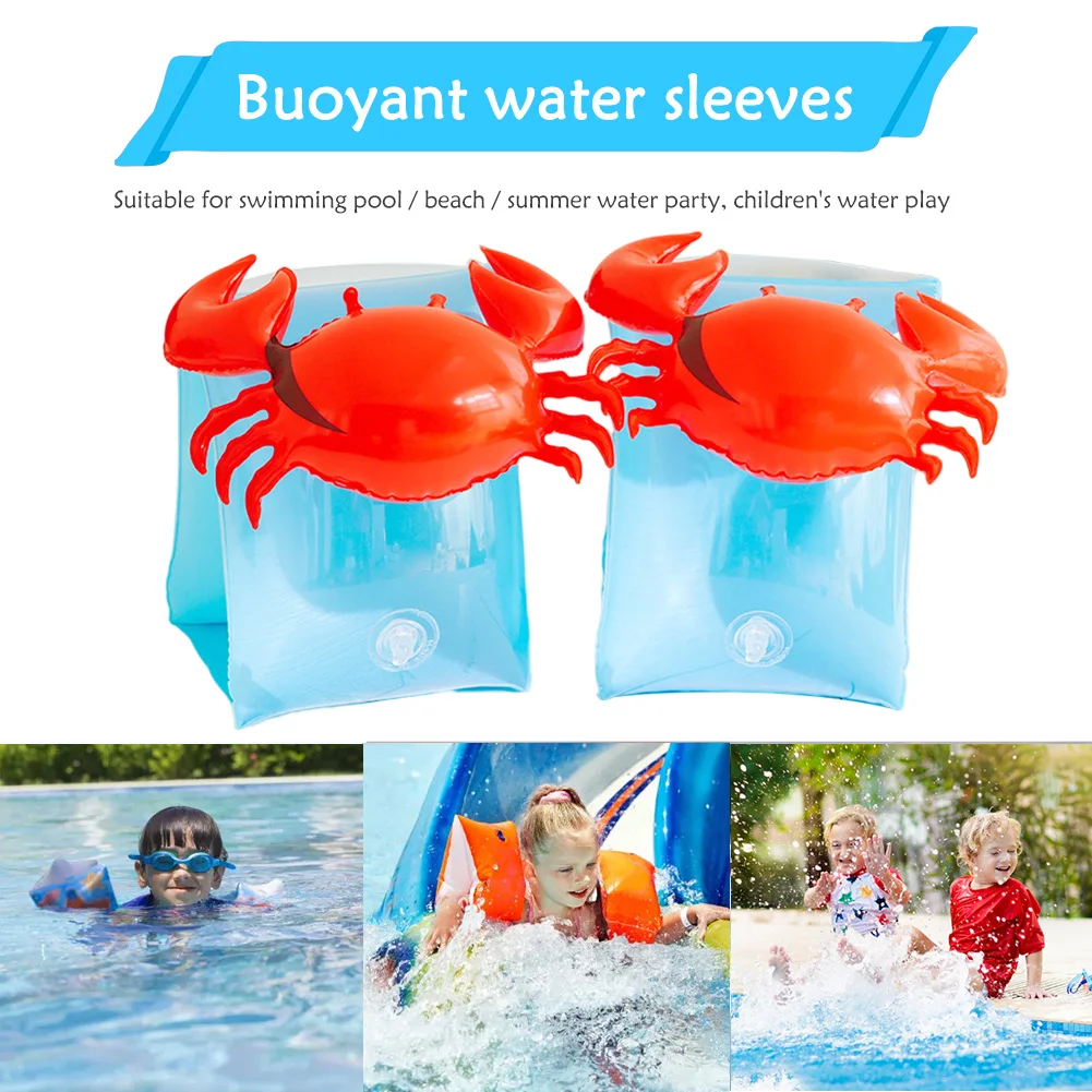 PVC Inflatable Buoyancy Rings Safe Children Round Buoyancy Arm Rings Elastic Wear-Resistant Inflatable for Water Learning Sports