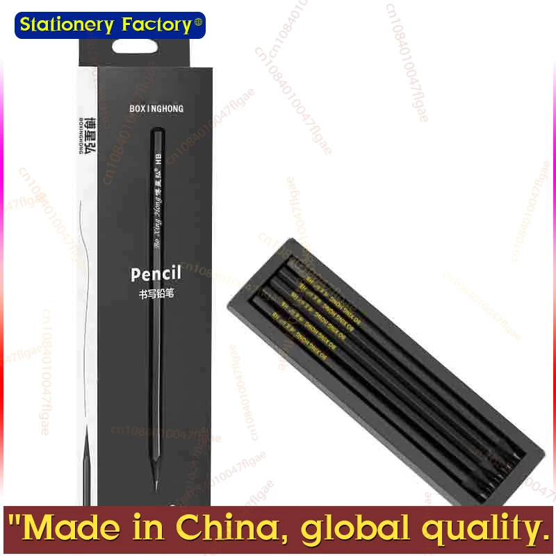 مجموعة أقلام رصاص جرافيت من الخشب الأسود HB قلم كتابة مكتب الرصاص الأسود مكون من 10 قطع هدية قرطاسية للمبتدئين والفنانين المحترفين