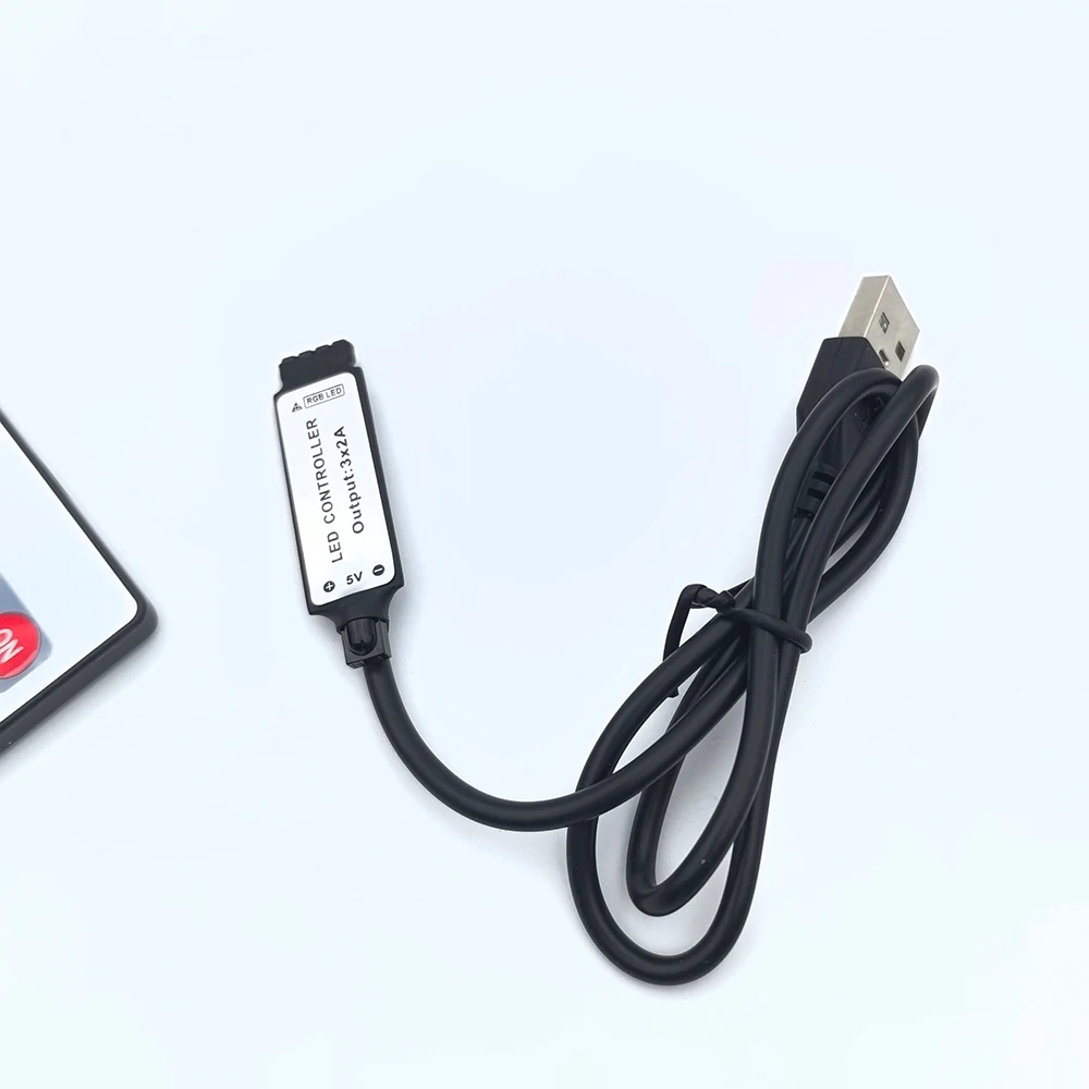 USB 5V mini 24key 4Pin RGB LED Strip Light RF Controller Control Cable Remote Dimmer for 5050 3528 2835 led Strip