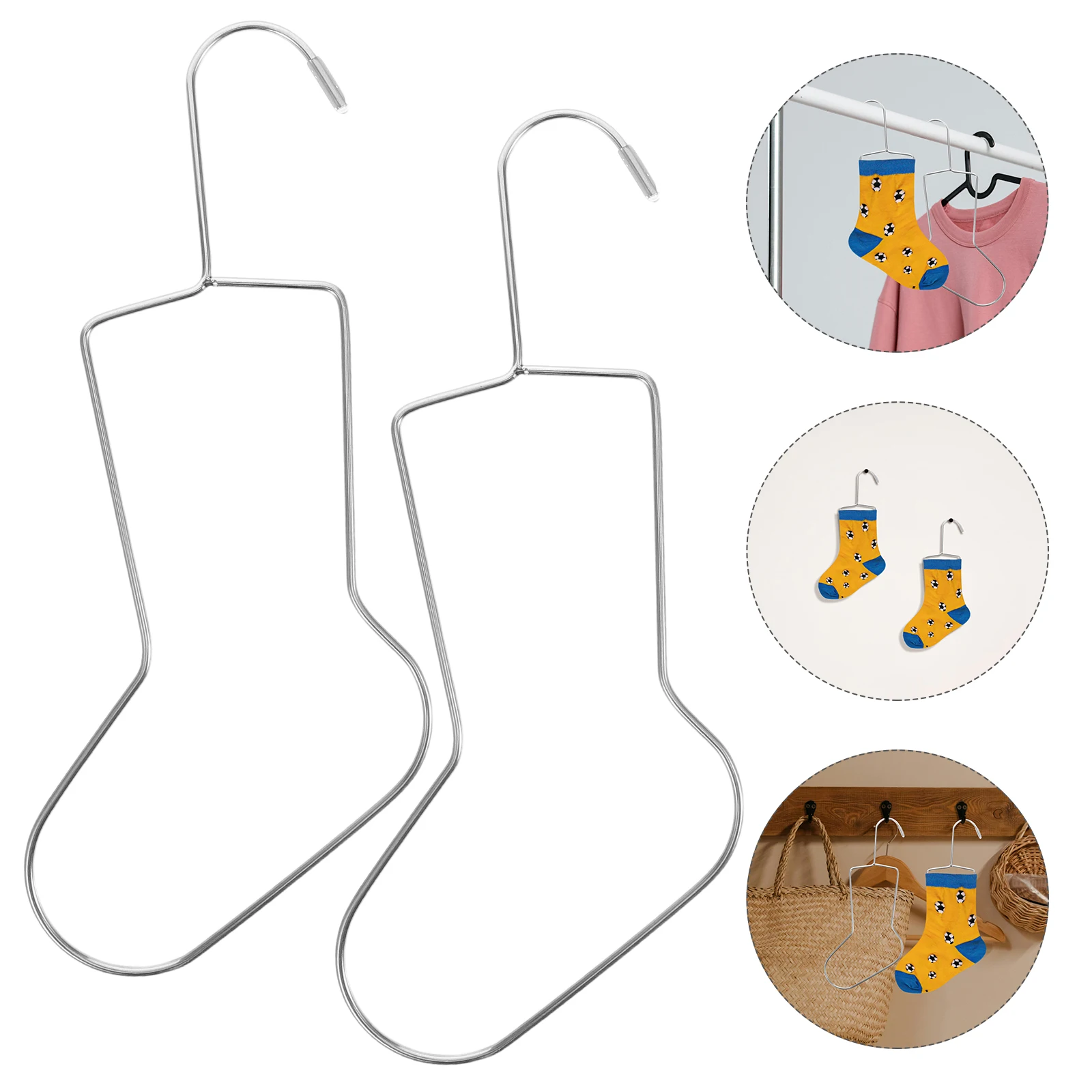 

2pcs Metal Sock Blocker Display Rack For Knitting Crochet Stainless Steel Shaping Hanger For Drying Displaying Stretching Socks