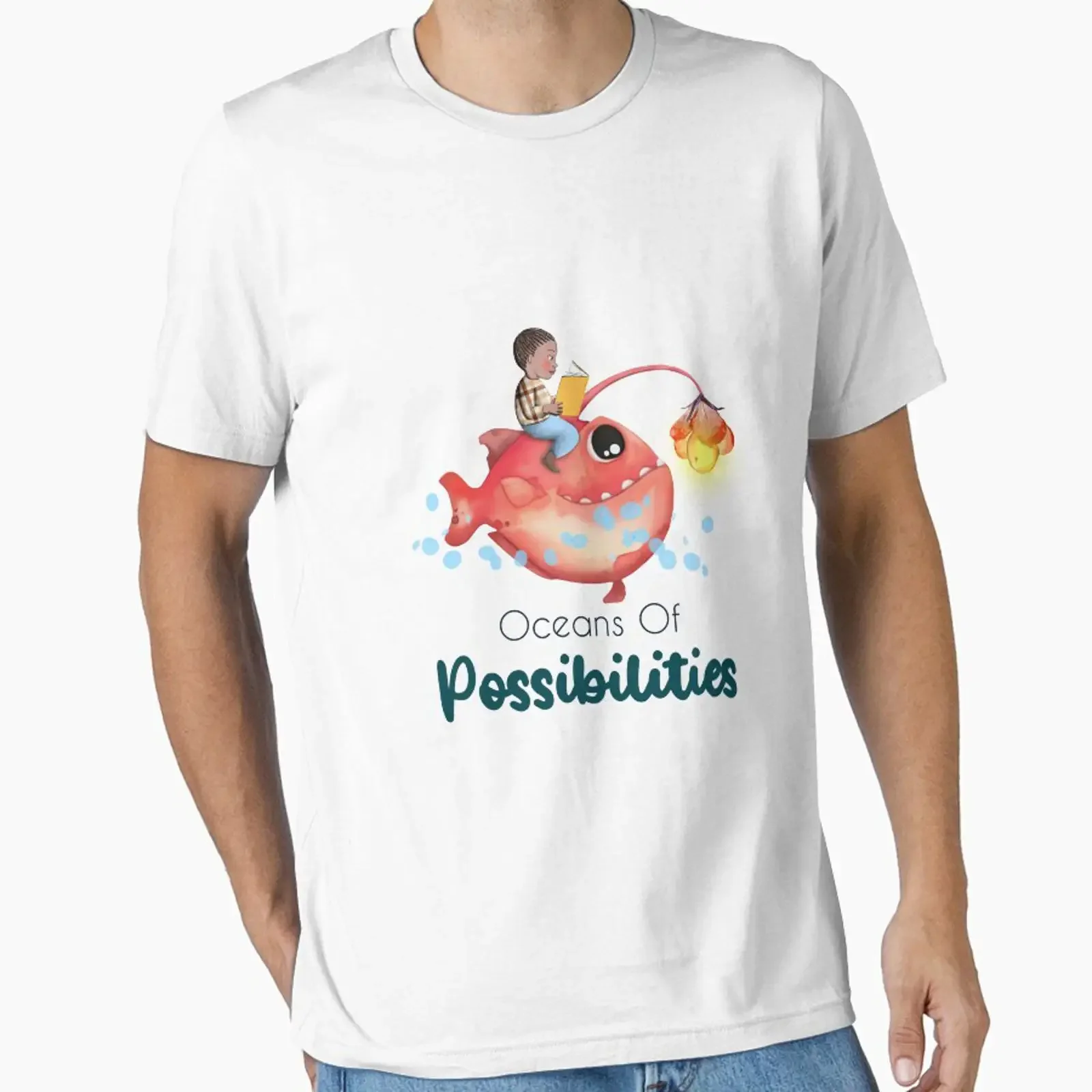 Oceans of Possibilities Essential T Shirt vintage Washed Unisex homme Casual Soft graphic Slightly Versatile Breathable