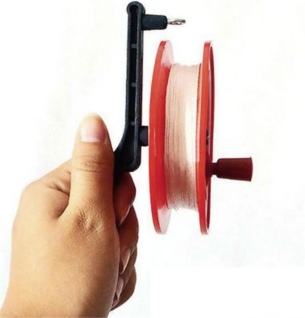 Linha de pipa 100m, enrolador de carretel de plástico durável, alça de pipa para atividades de voo ao ar livre