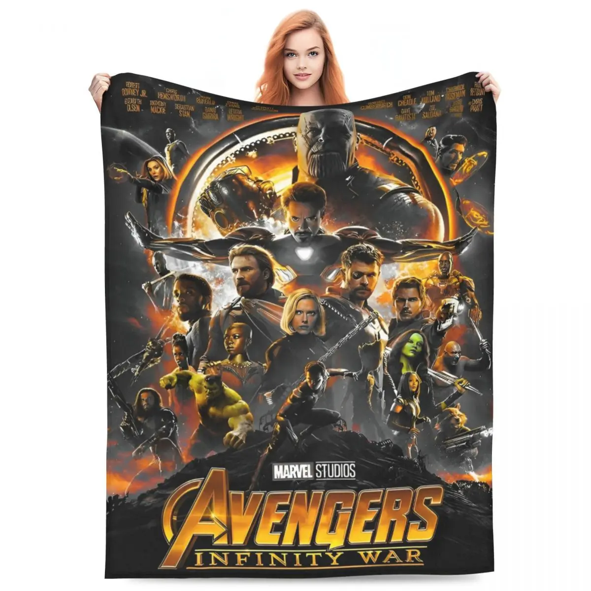 Avengers Marvel Assemble Blanket Quality Warm Throw Blanket Winter Picnic Living Room Funny Bedspread