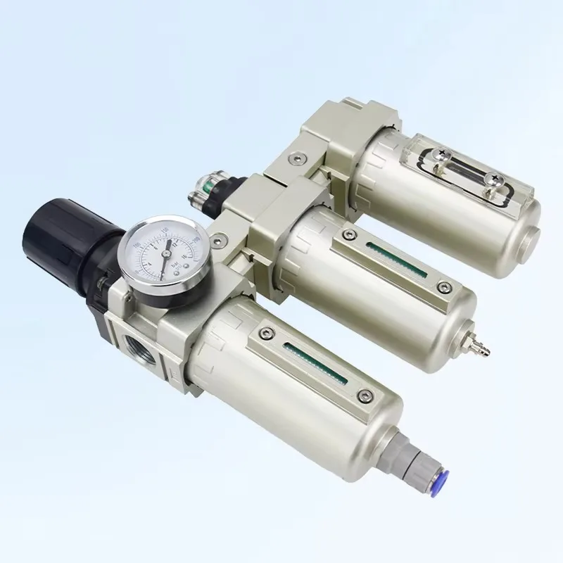 1/2 بوصة 3/4 بوصة منظم فلتر الهواء الهوائي 4 وحدات مجموعات لمعالجة مصدر الهواء 0.01um استنزاف تلقائي