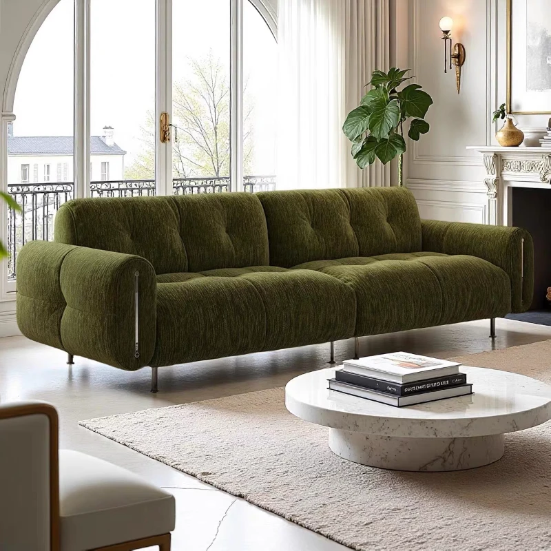 

Elegant Recliner Living Room Sofa Classic Family Mid Century Comfortable Living Room Sofa Apartment Muebles Postmodern Furniture