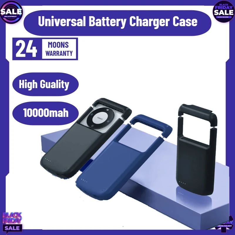 

10000mah Universal Battery Charger Case for IPhone Xiaomi Huawei Power Bank Charging Case with Android / Type-C Interface