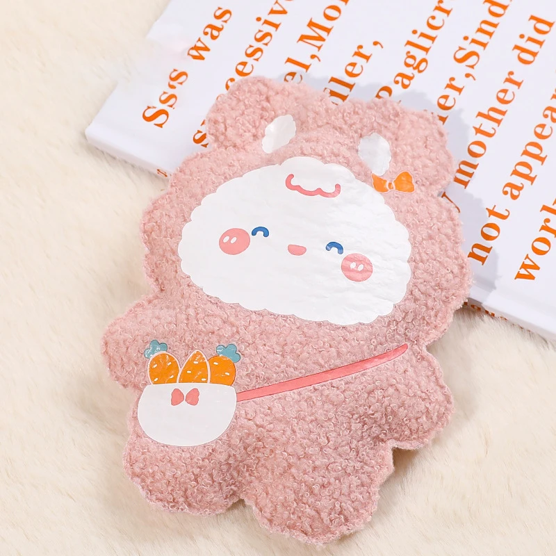 Cute Warm Water Bag Hot Water Bottle Water Filling Teddy Velvet Small Portable Student Hand Warmer Mini Winter Hand Warmer