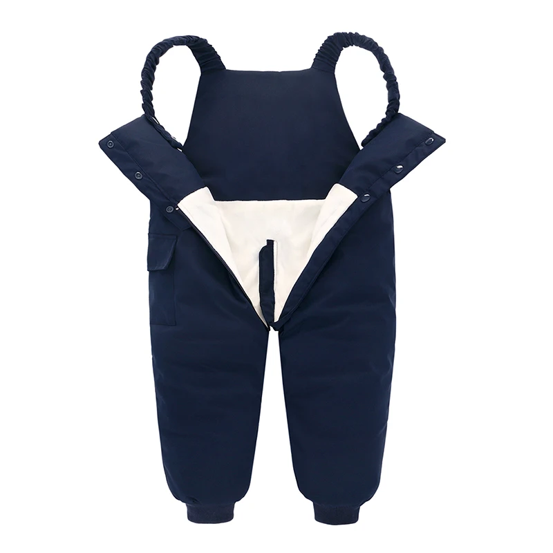 2024 New Winter Baby Warm Overalls Autumn Girls Boys Thick Velvet Pants Children Jumpsuit For 1-4 Years Kids Ski Down Overall