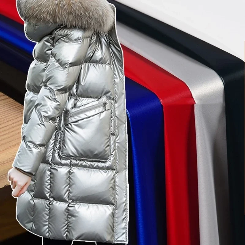 

Shiny Quicksand Fabric Shiny Imitation Leather Jacket Waterproof Wash Down Jacket Cloth Diy Sewing Fabrics Material