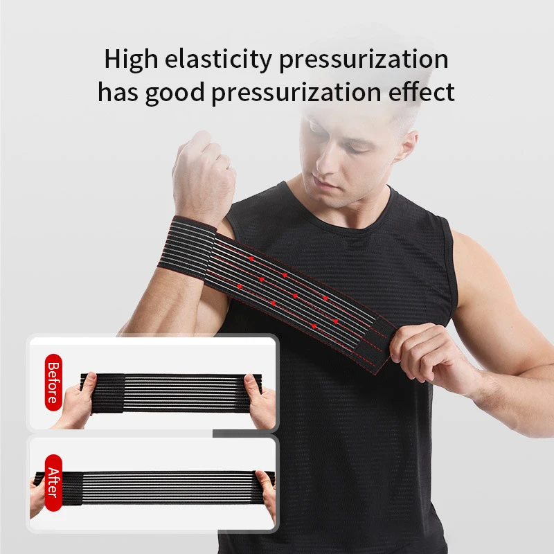 Sport Elastic Bandage Nylon Wrist Support Bracer Wristband Adjustable Portable Brace Support for Outdoor Activity