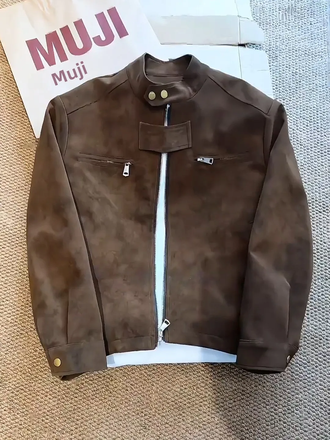 

Cé Brown Dyed ort Leather Jaet Men's Autumn Winter oulder Level Harrington Jaet American Sle Stand Collar Flight ...