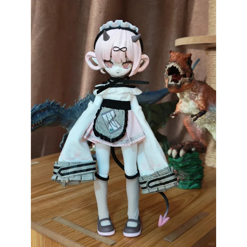 1/8 Bjd قرون الشيطان صندوق أعمى المنقولة دمية زخرفة لطيف عمل شخصيات كرتونية الدمى Kawaii اللعب Caixa Caja