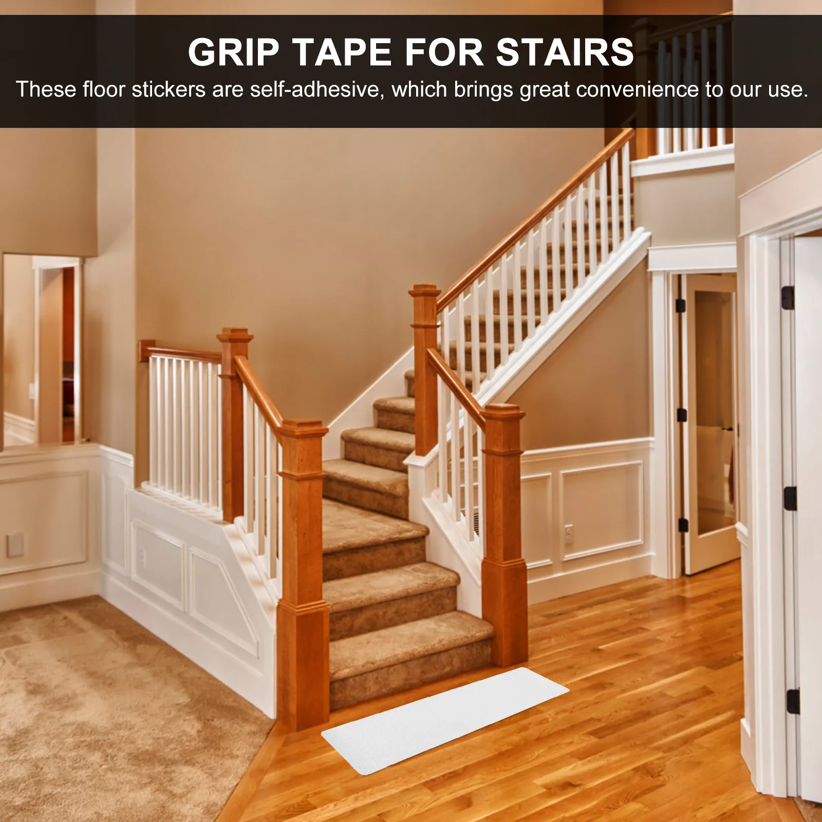 2Pcs Peva Anti-Slip Stair Treads Non-Skid Tape for Wooden Steps Indoor Outdoor Use Grip Floor Stickers for Seniors Dogs