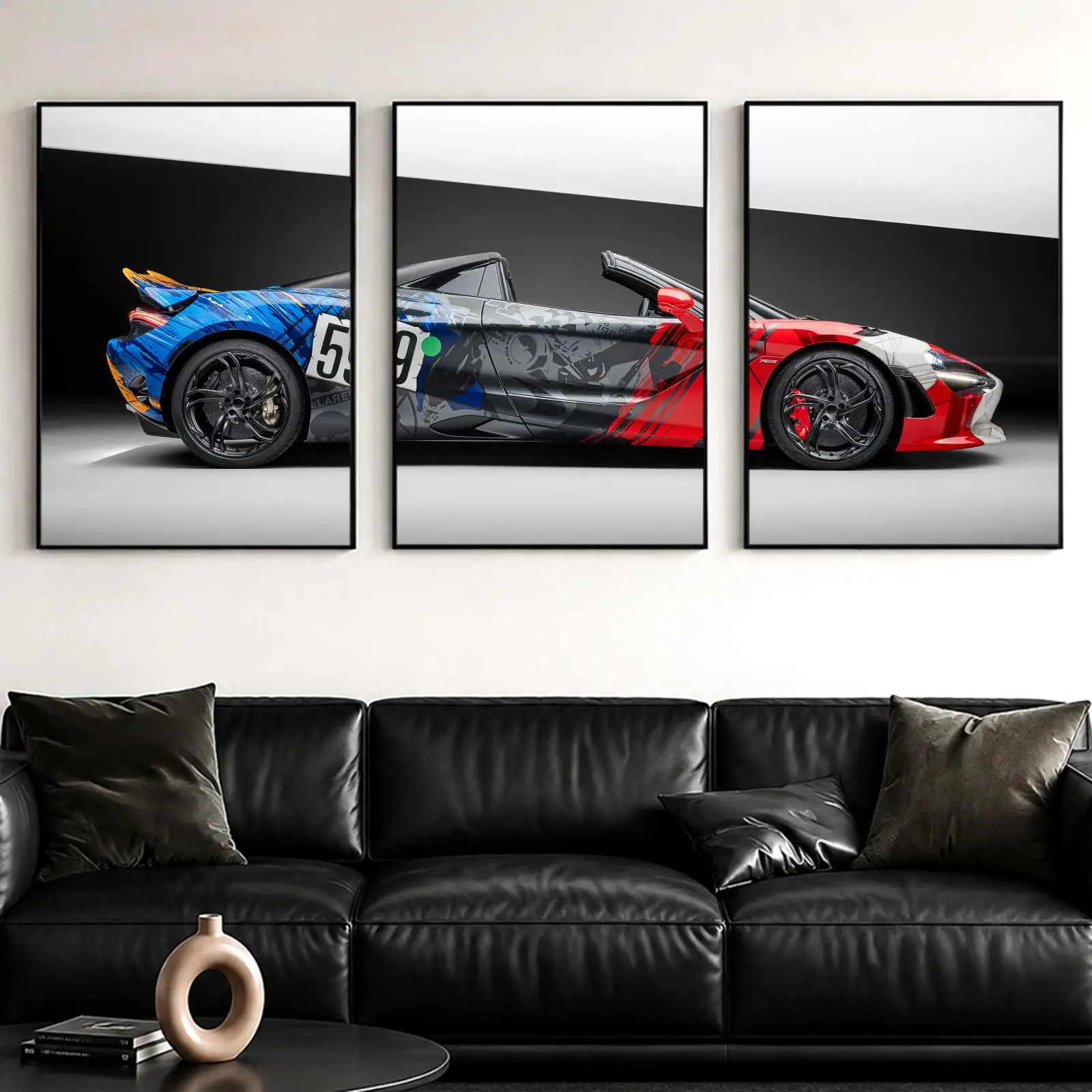 7-750S Coupe Painting Calligraphy Canvas Poster Set Wall Art Prints for Bedroom Living Room Home Decor Art Gift