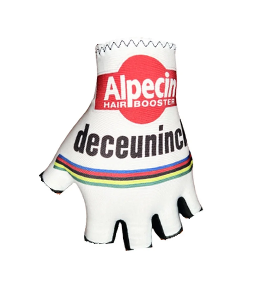 2024 ALPECIN DECEUNINCK TEAM One Pair Half Finger Cycling Jersey Gloves MTB Road Mountain Bike Bicycle Gel Gloves