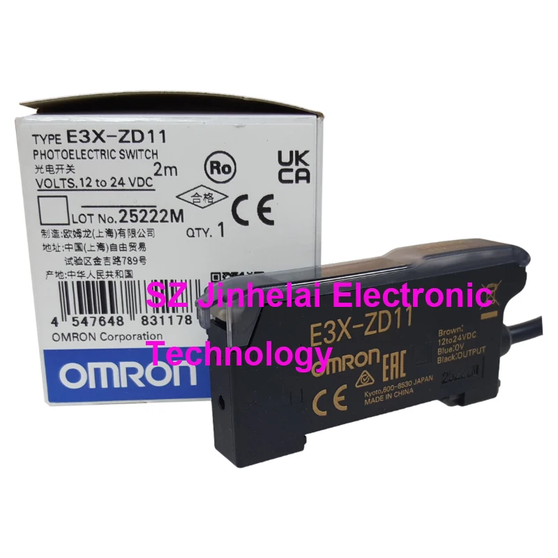 amplificador de fibra optica omron interruptor fotoeletrico 1224v dc 2m e3x zd11 100 novo e original 01