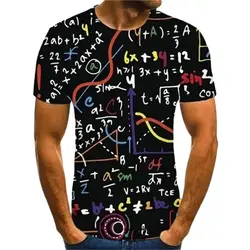 Summer Personality Mathematical Mathematics Formula graphic t shirts men Fashion Casual Printed street style Comfortable Tees