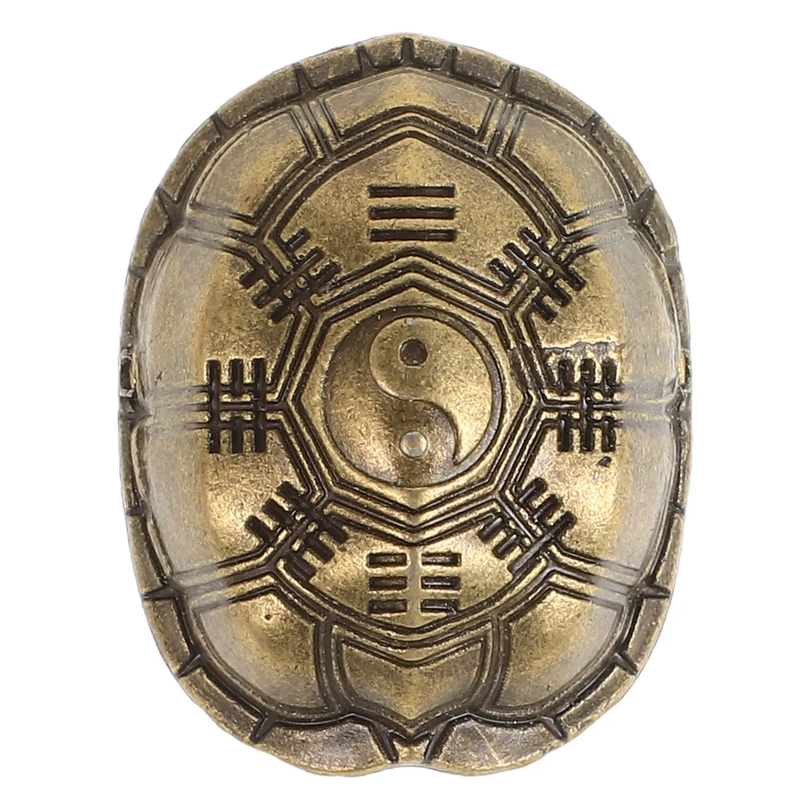 

Handcrafted Turtle Shell Divination Pendant with Eight Trigrams Symbol Ancient Daoist Wisdom Lucky Tortoise Shell for Spiritual